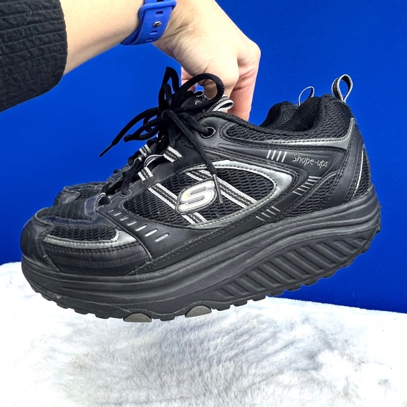VINTAGE |•SKECHERS•| Shape-Ups! Black Activewear Walking Shoes Size 8 - Picture 1 of 12